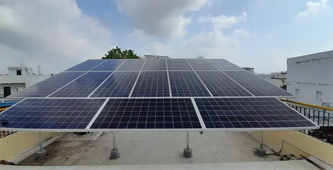 5.6 KW Residential Solar Power Project at Bhanuben Patel Home, Nadiad